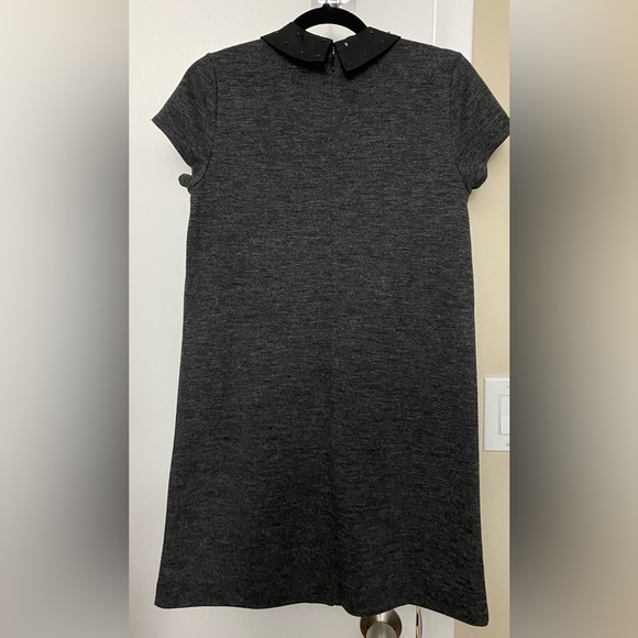 Loft Jeweled Peter Pan Collar Gray Dress Size Petite Small - Picture 2 of 6